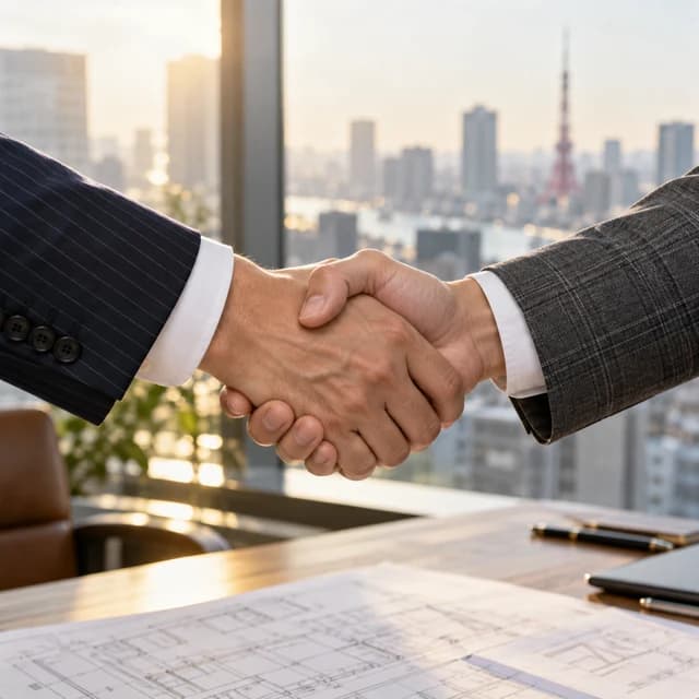 共同事業の協力を表す握手